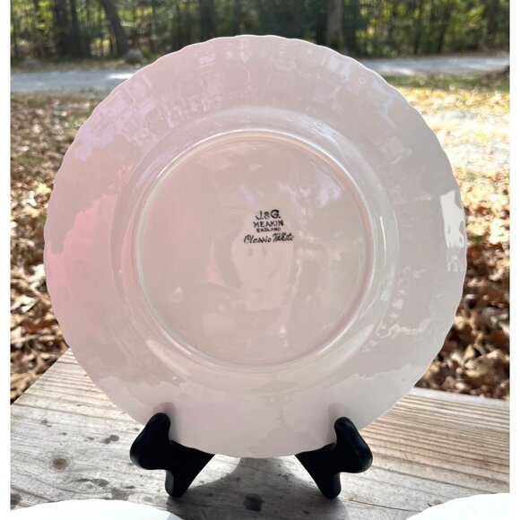 J&G Meakin Chatsworth Ironstone Dinner Plates Set Of 3 Vintage White Ribbed Desi - Picture 9 of 15